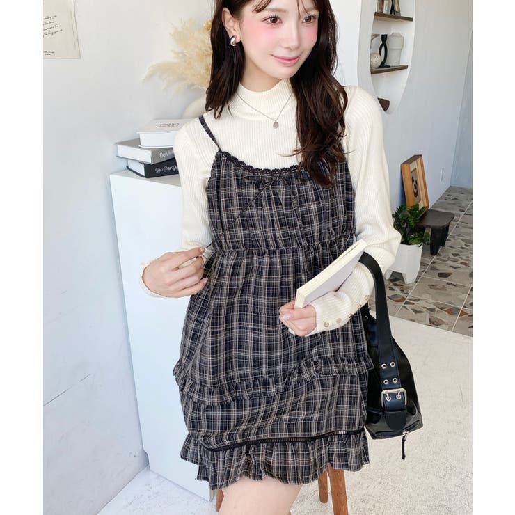 フリルティアードキャミチェックワンピース | moment+ | 詳細画像14 