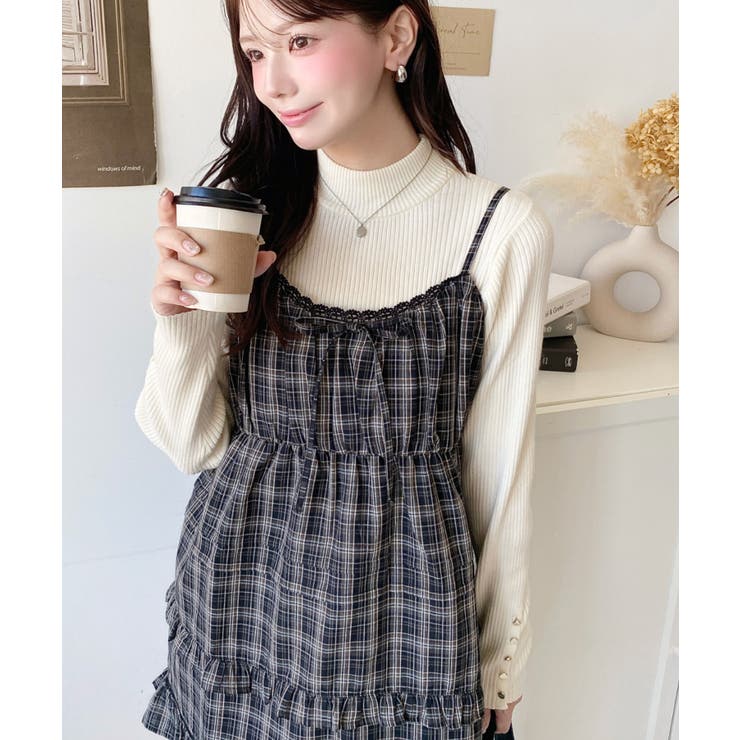 フリルティアードキャミチェックワンピース | moment+ | 詳細画像15 