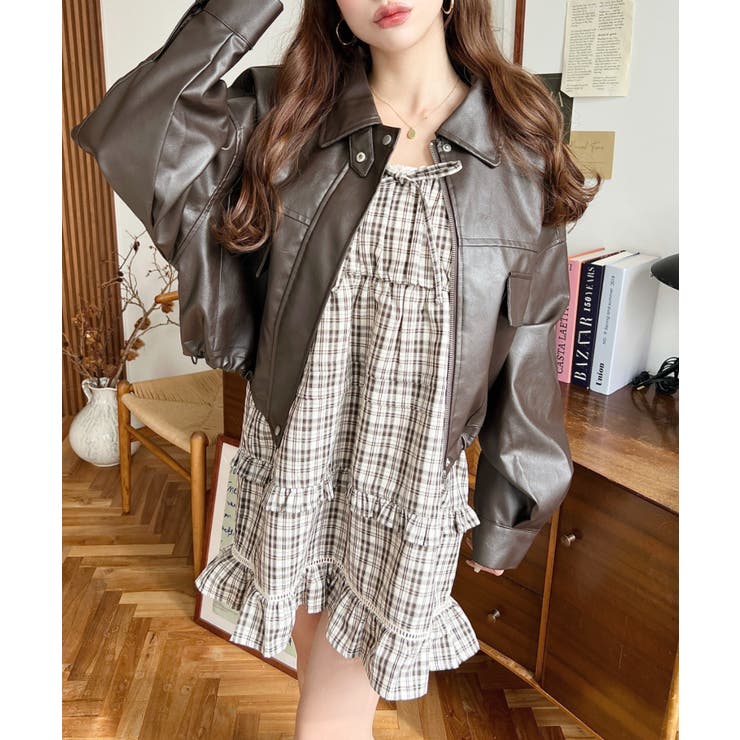 フリルティアードキャミチェックワンピース | moment+ | 詳細画像6 