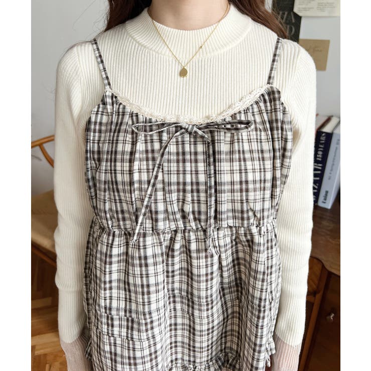 フリルティアードキャミチェックワンピース | moment+ | 詳細画像9 