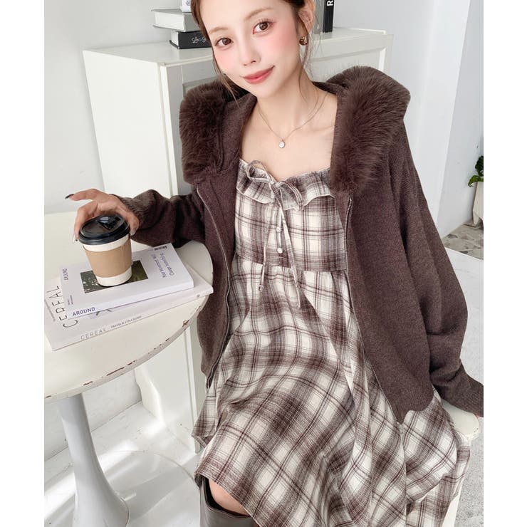 イレギュラーヘムチェック柄キャミワンピース | moment+ | 詳細画像22 