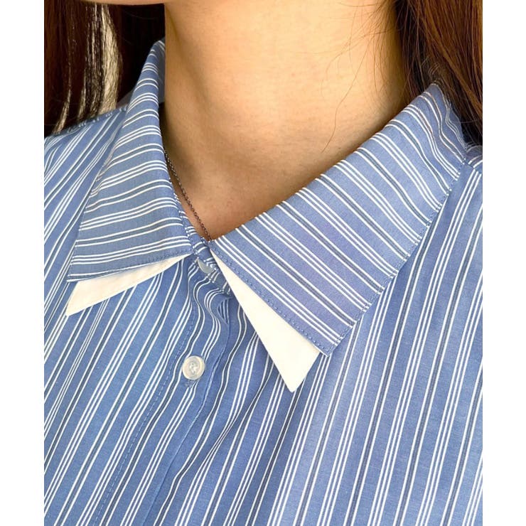 ダブルカラーレースフリルティアードシャツワンピース | moment+ | 詳細画像18 