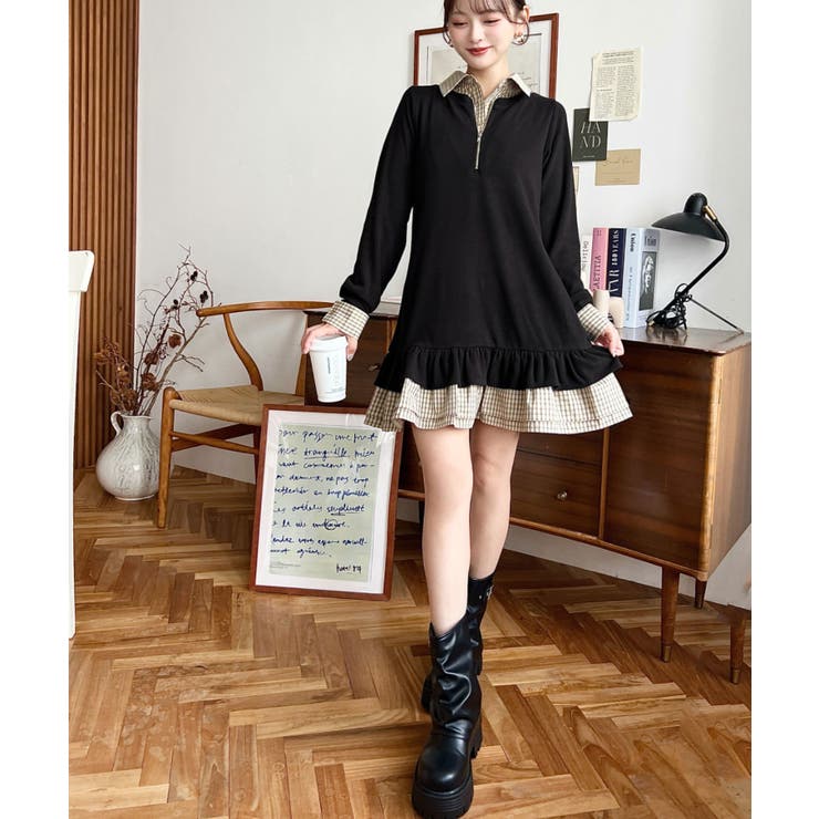 シャツドッキングフリルミニワンピース | moment+ | 詳細画像11 