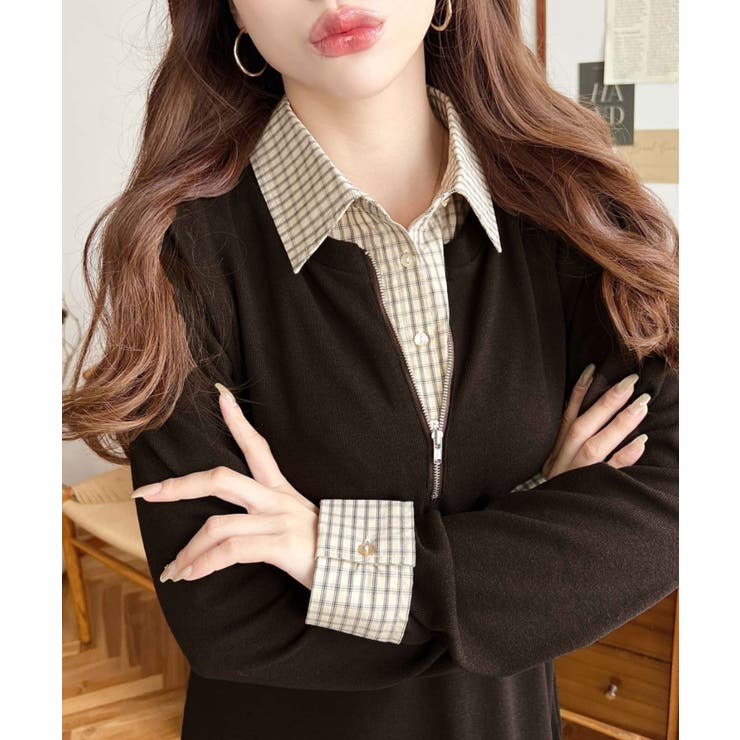 シャツドッキングフリルミニワンピース | moment+ | 詳細画像15 