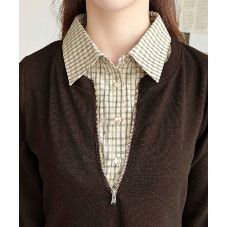 シャツドッキングフリルミニワンピース | moment+ | 詳細画像17 