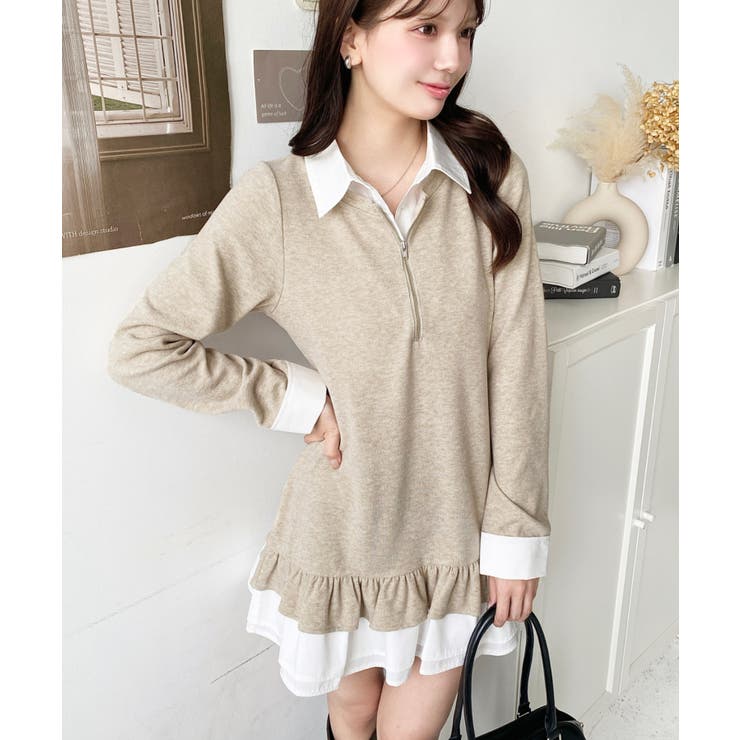 シャツドッキングフリルミニワンピース | moment+ | 詳細画像24 