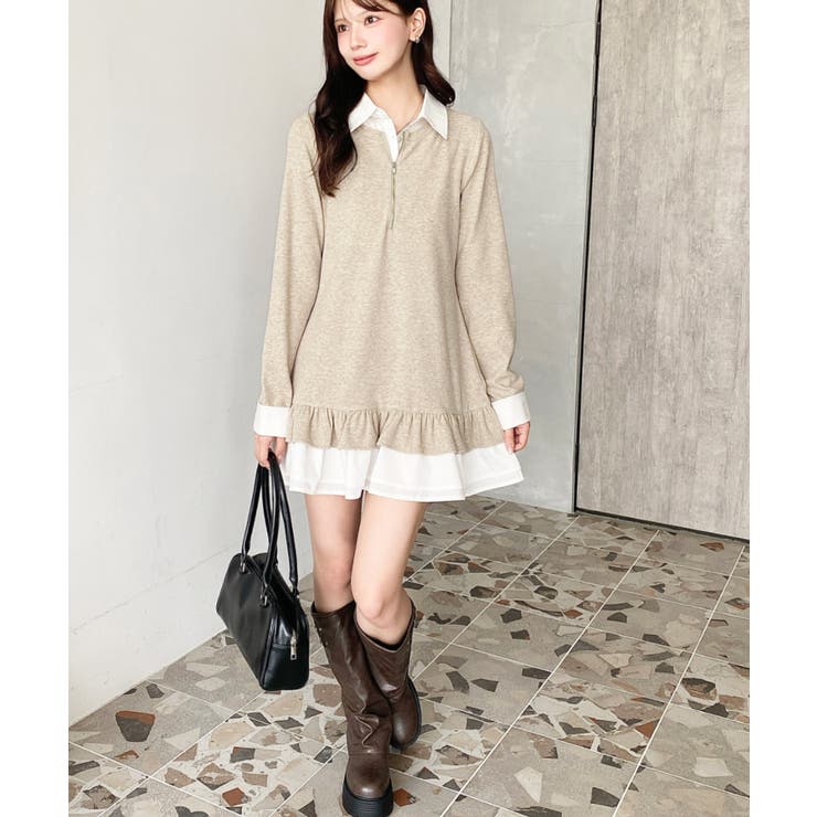 シャツドッキングフリルミニワンピース | moment+ | 詳細画像27 