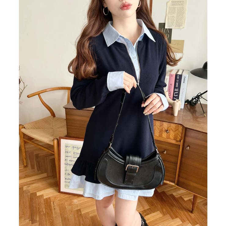 シャツドッキングフリルミニワンピース | moment+ | 詳細画像31 