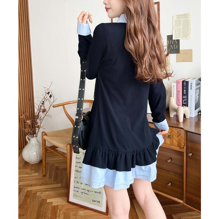 シャツドッキングフリルミニワンピース | moment+ | 詳細画像33 