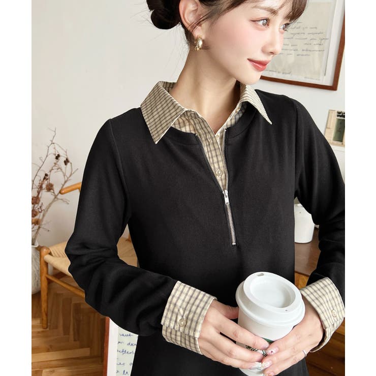 シャツドッキングフリルミニワンピース | moment+ | 詳細画像7 