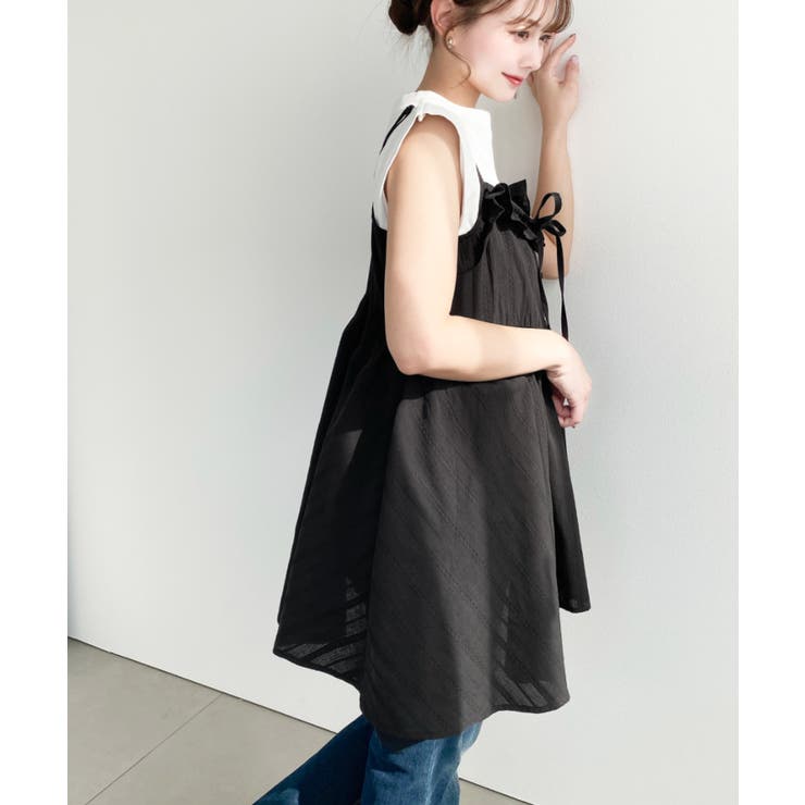 アシメヘムキャミチュニック コットンカラミレース | moment+ | 詳細画像16 