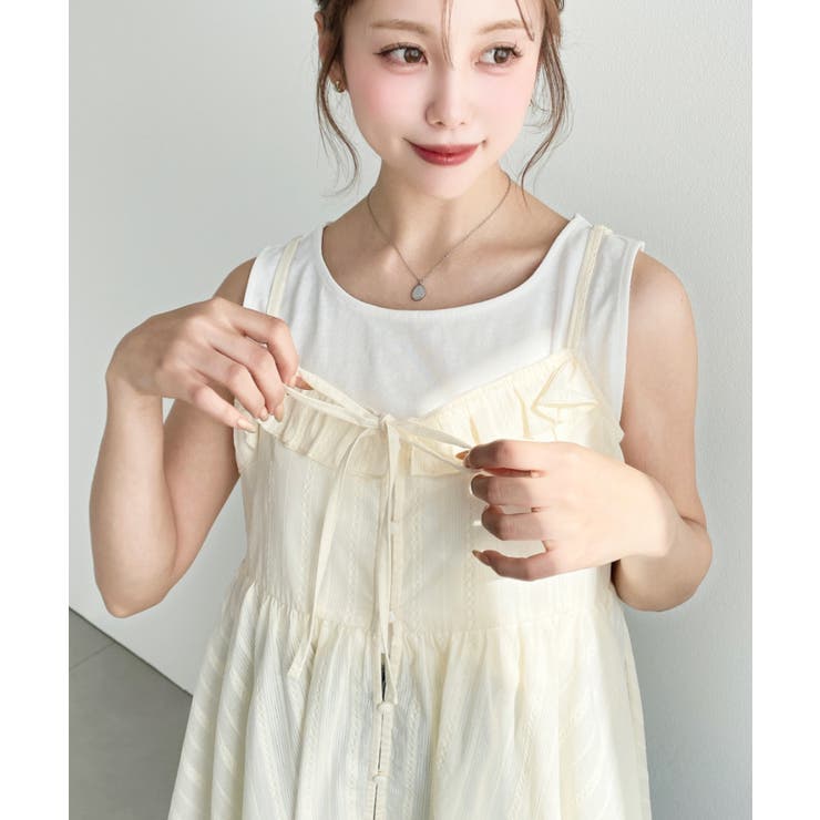 アシメヘムキャミチュニック コットンカラミレース | moment+ | 詳細画像19 