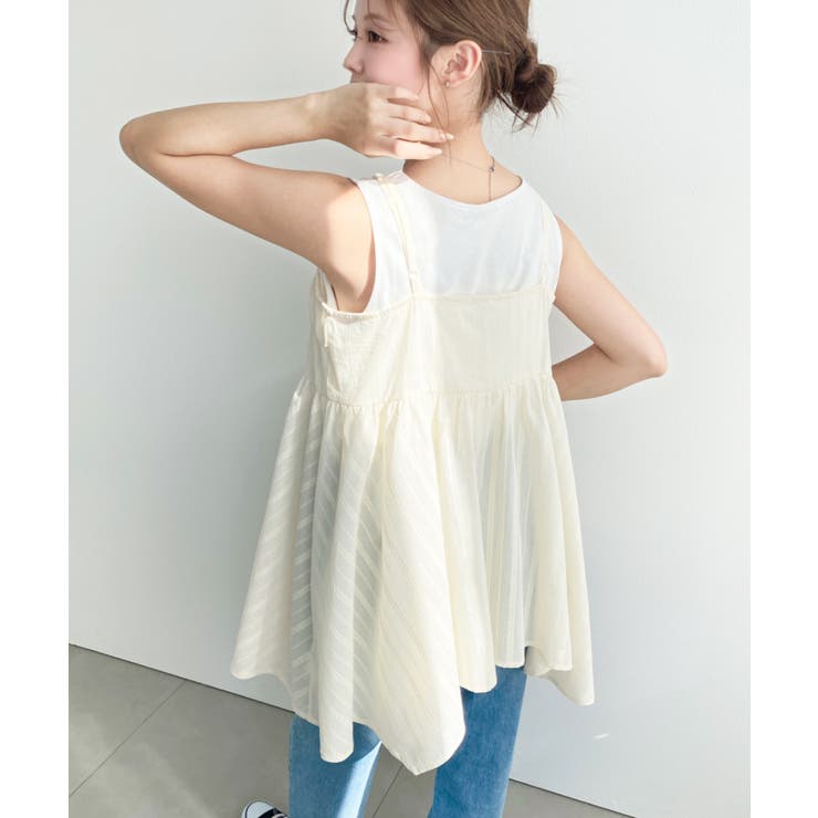 アシメヘムキャミチュニック コットンカラミレース | moment+ | 詳細画像20 