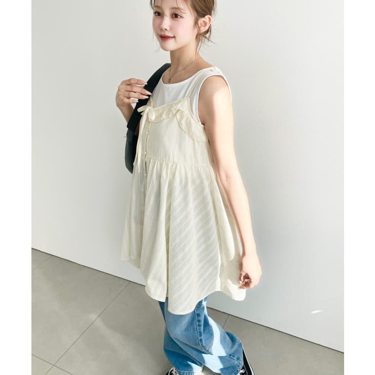 アシメヘムキャミチュニック コットンカラミレース | moment+ | 詳細画像21 