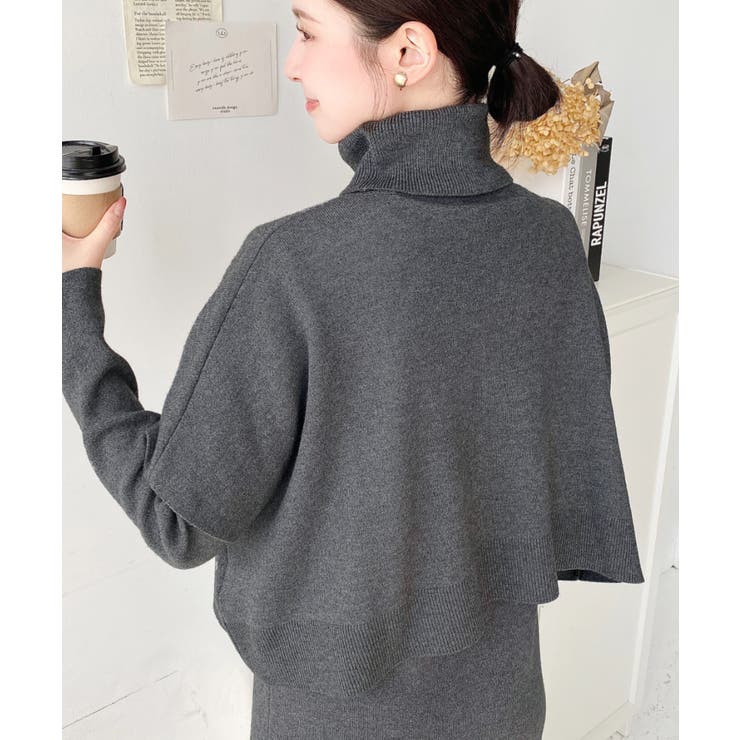 タートルネックベスト＆クルーネック長袖ニットワンピース | moment+ | 詳細画像31 