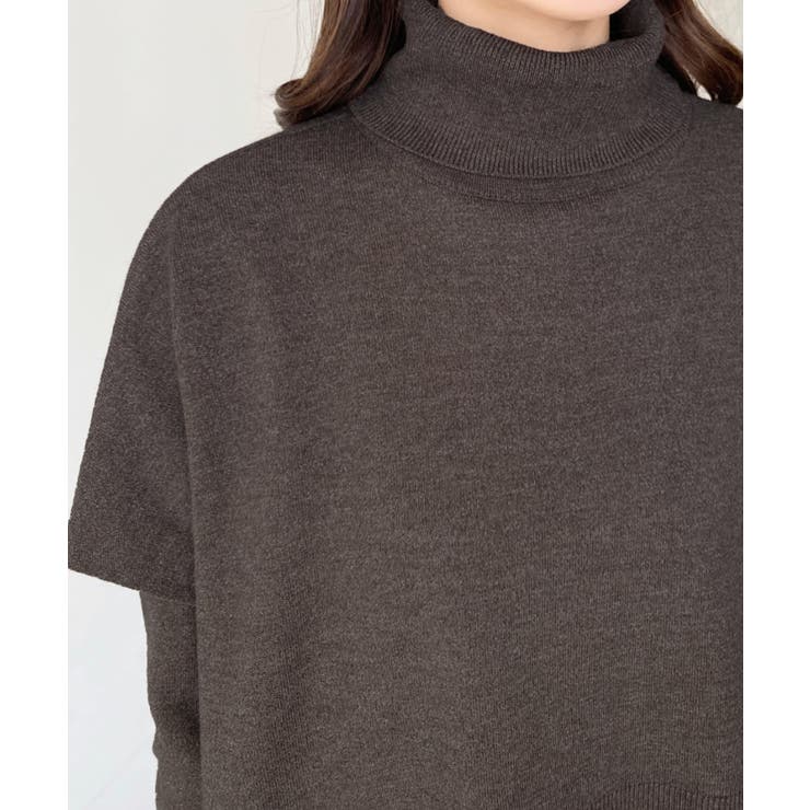 タートルネックベスト＆クルーネック長袖ニットワンピース | moment+ | 詳細画像39 