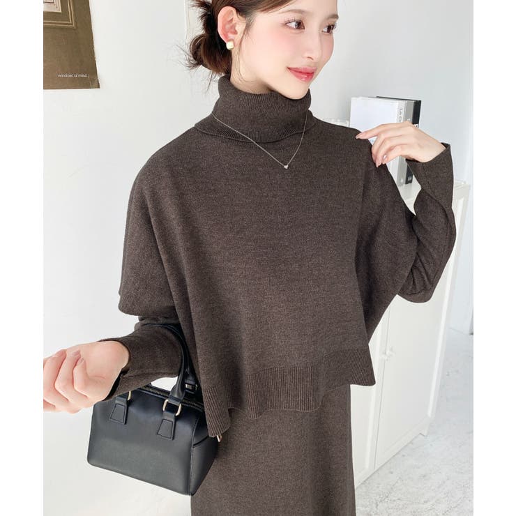 タートルネックベスト＆クルーネック長袖ニットワンピース | moment+ | 詳細画像51 