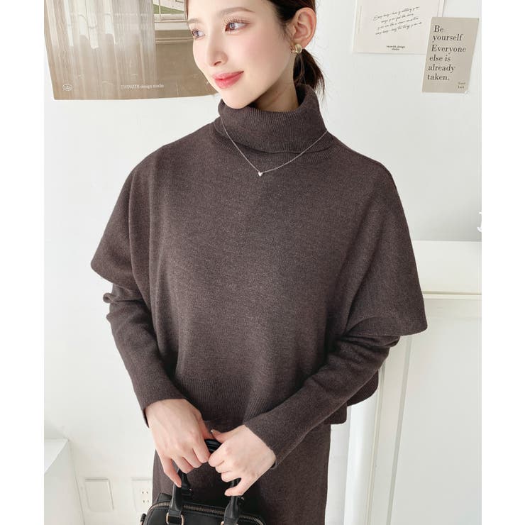 タートルネックベスト＆クルーネック長袖ニットワンピース | moment+ | 詳細画像54 