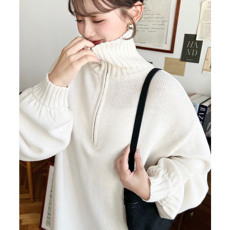 ハーフジップニットワンピース6G | moment+ | 詳細画像11 