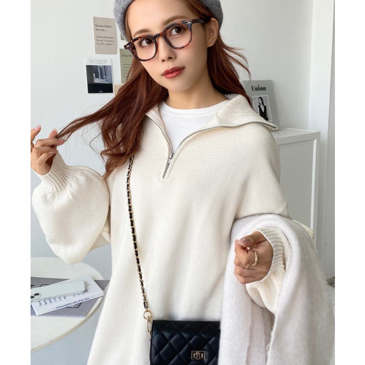 ハーフジップニットワンピース6G | moment+ | 詳細画像13 