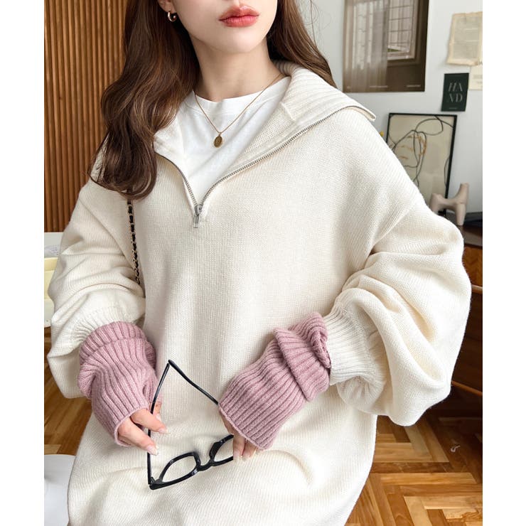 ハーフジップニットワンピース6G | moment+ | 詳細画像15 