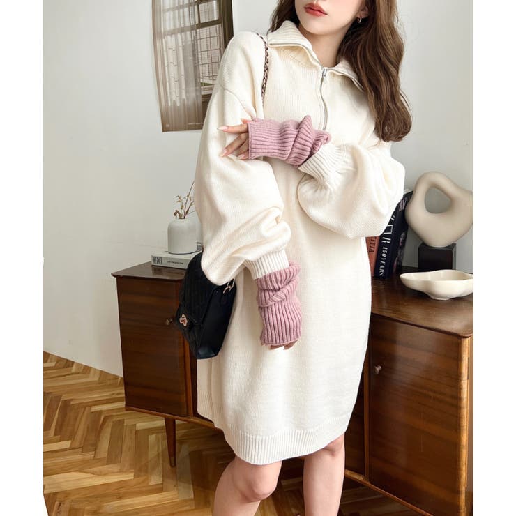 ハーフジップニットワンピース6G | moment+ | 詳細画像16 