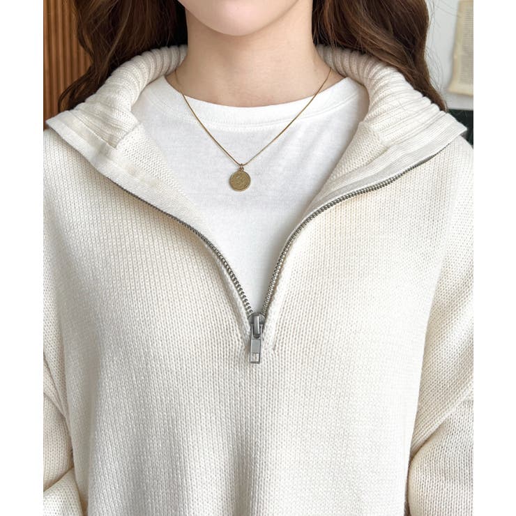 ハーフジップニットワンピース6G | moment+ | 詳細画像19 