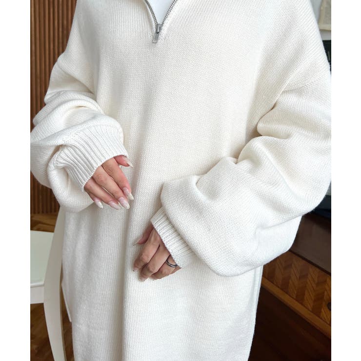 ハーフジップニットワンピース6G | moment+ | 詳細画像20 