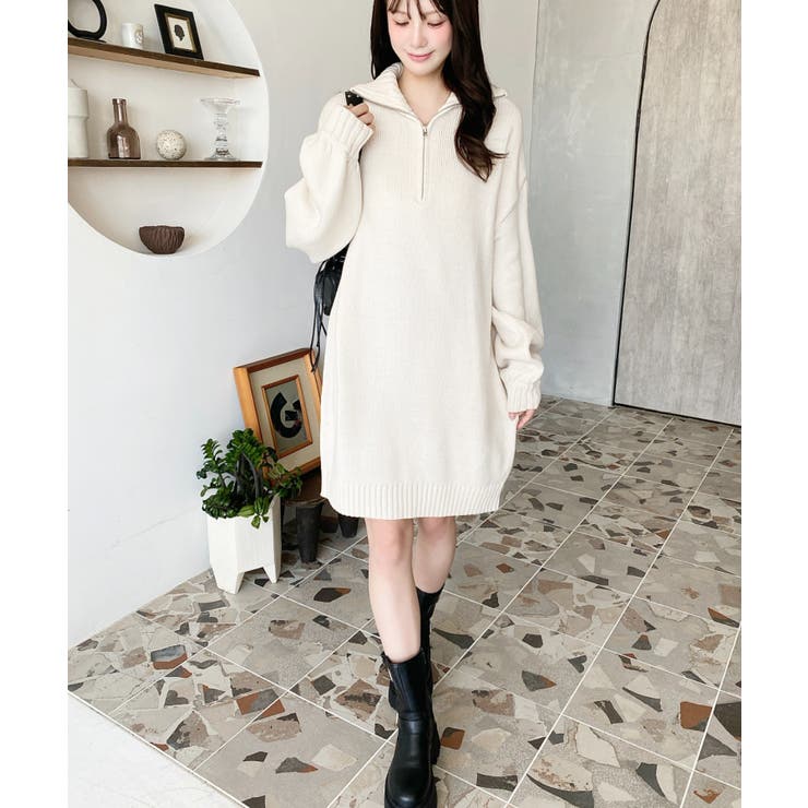 ハーフジップニットワンピース6G | moment+ | 詳細画像26 