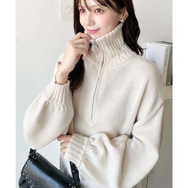 ハーフジップニットワンピース6G | moment+ | 詳細画像27 