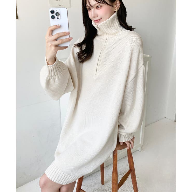 ハーフジップニットワンピース6G | moment+ | 詳細画像28 