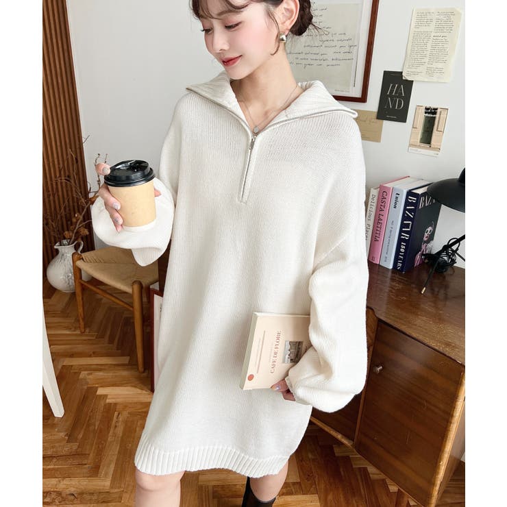 ハーフジップニットワンピース6G | moment+ | 詳細画像29 