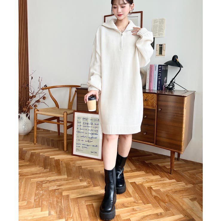 ハーフジップニットワンピース6G | moment+ | 詳細画像31 