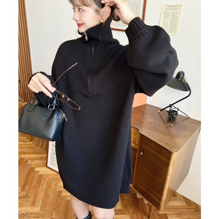 ハーフジップニットワンピース6G | moment+ | 詳細画像35 