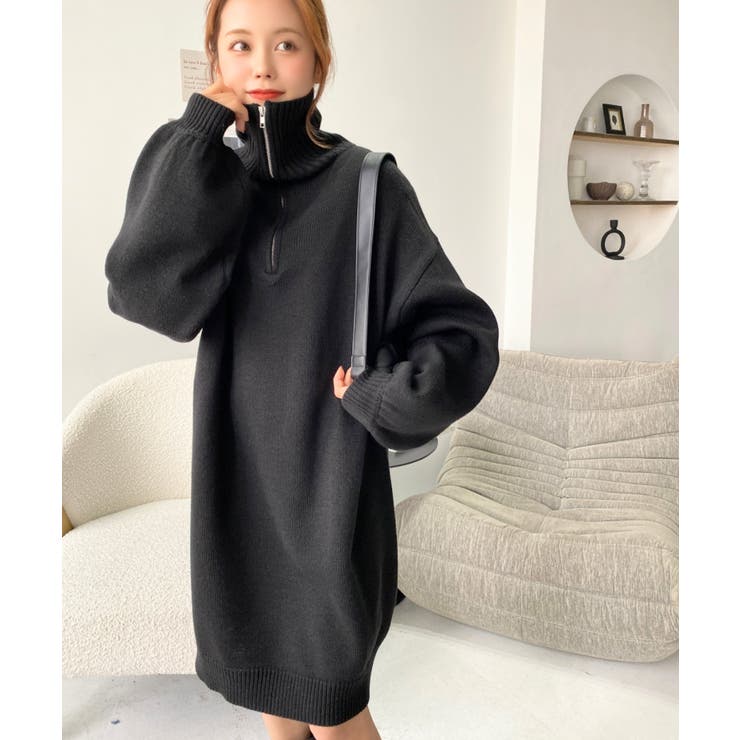 ハーフジップニットワンピース6G | moment+ | 詳細画像36 