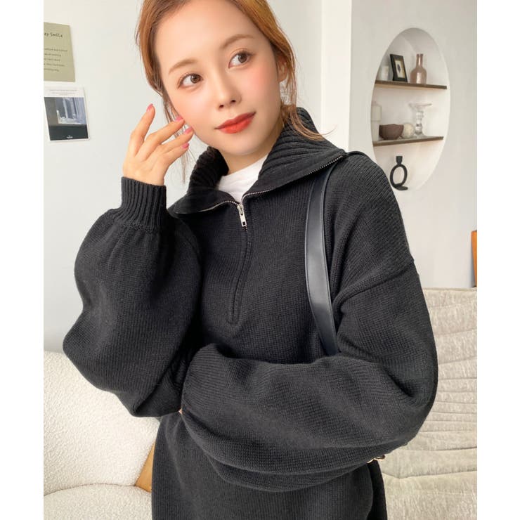 ハーフジップニットワンピース6G | moment+ | 詳細画像37 