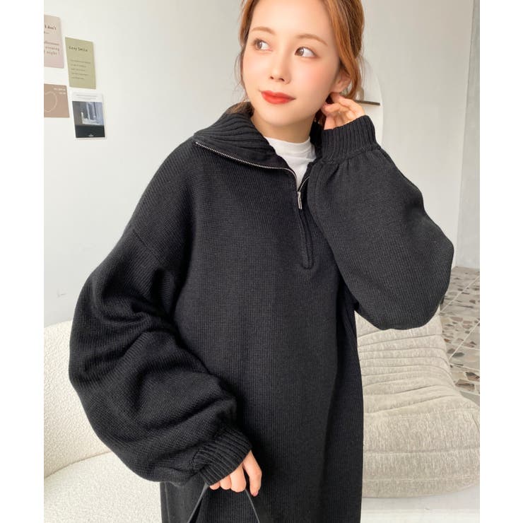 ハーフジップニットワンピース6G | moment+ | 詳細画像38 