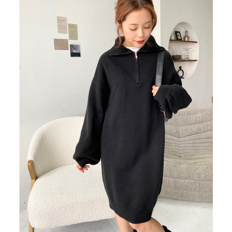 ハーフジップニットワンピース6G | moment+ | 詳細画像39 