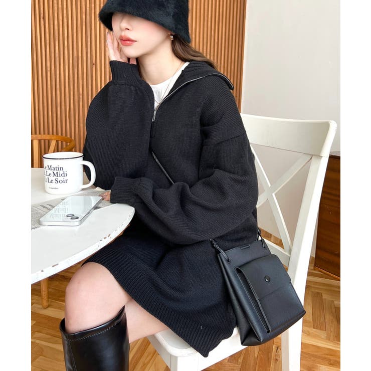 ハーフジップニットワンピース6G | moment+ | 詳細画像44 