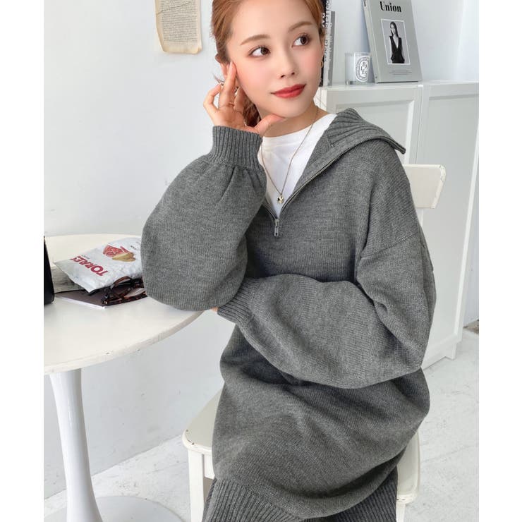 ハーフジップニットワンピース6G | moment+ | 詳細画像47 