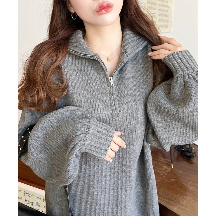 ハーフジップニットワンピース6G | moment+ | 詳細画像51 