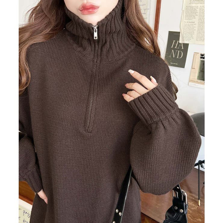 ハーフジップニットワンピース6G | moment+ | 詳細画像57 