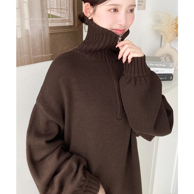 ハーフジップニットワンピース6G | moment+ | 詳細画像58 