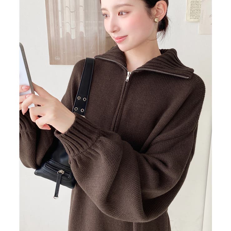 ハーフジップニットワンピース6G | moment+ | 詳細画像59 