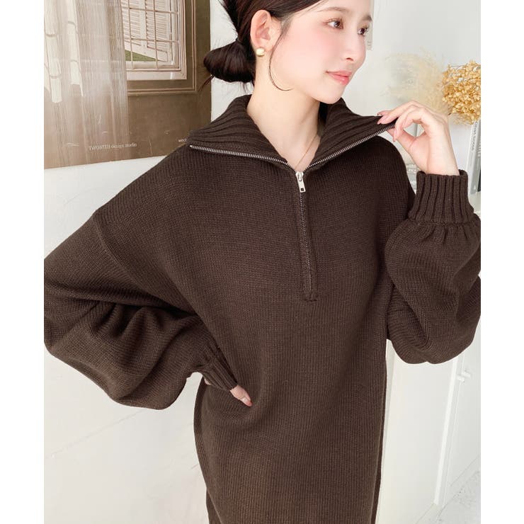 ハーフジップニットワンピース6G | moment+ | 詳細画像60 