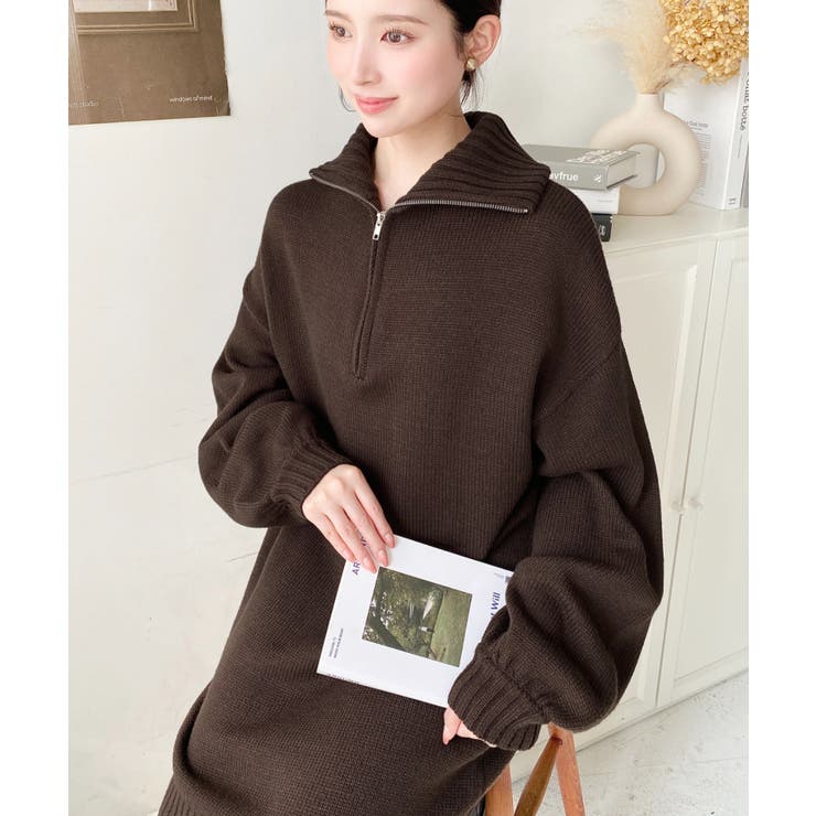 ハーフジップニットワンピース6G | moment+ | 詳細画像61 