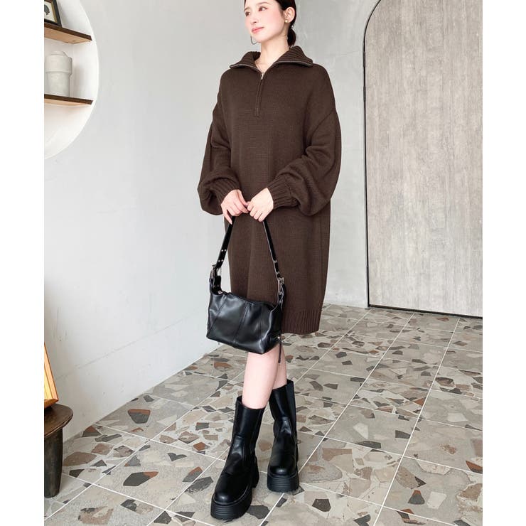 ハーフジップニットワンピース6G | moment+ | 詳細画像62 