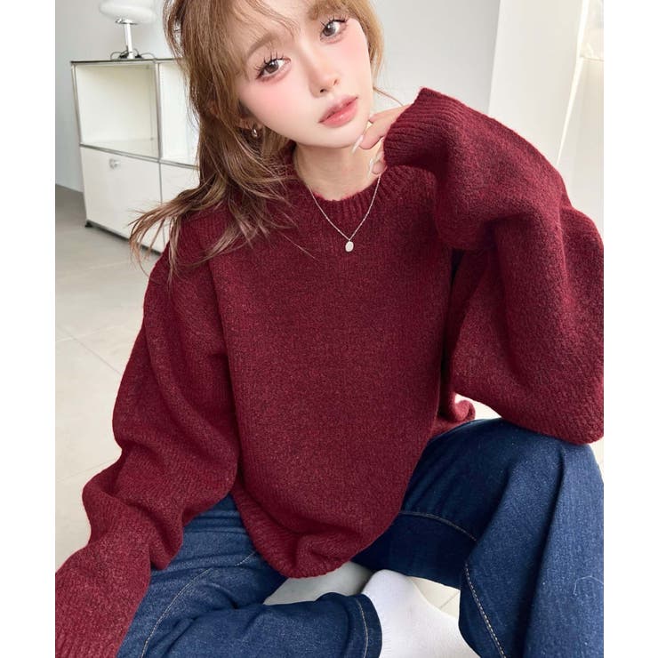 ＼13色展開♪ ゆったりもちもちミックスカラーニットプルオーバー(自宅で洗えるウ… | moment+ | 詳細画像63 