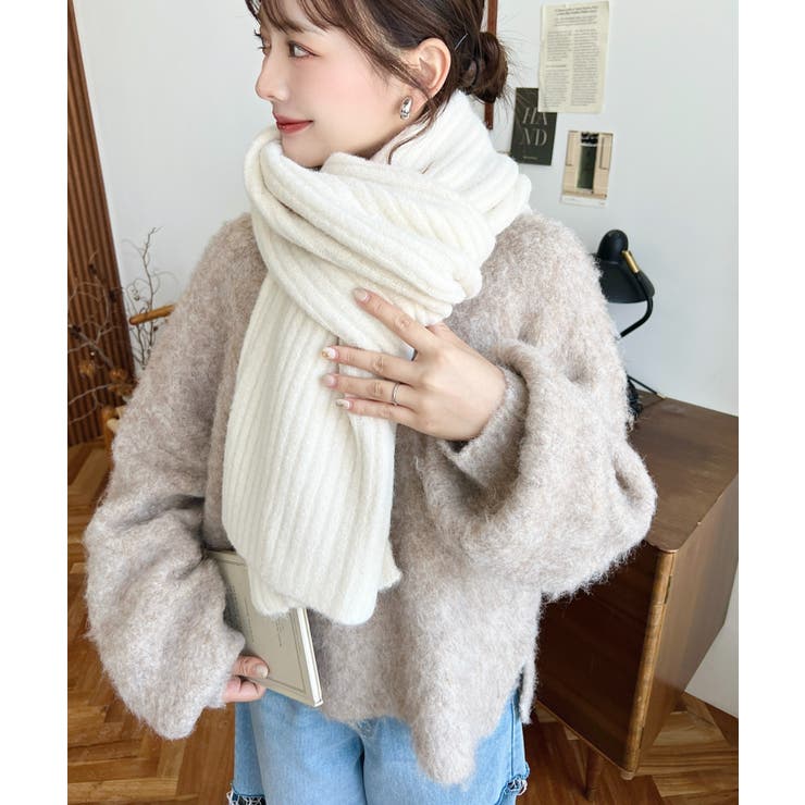 クルーネックサイドスリットブークレシャギーニットプルオーバー | moment+ | 詳細画像22 