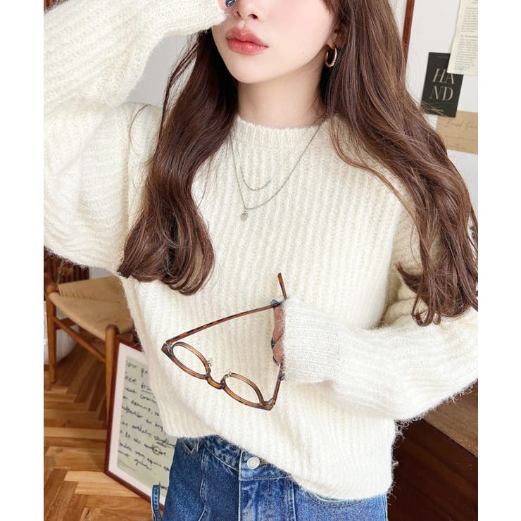 ざっくり畦編みMIXヤーンニットプルオーバー | moment+ | 詳細画像2 